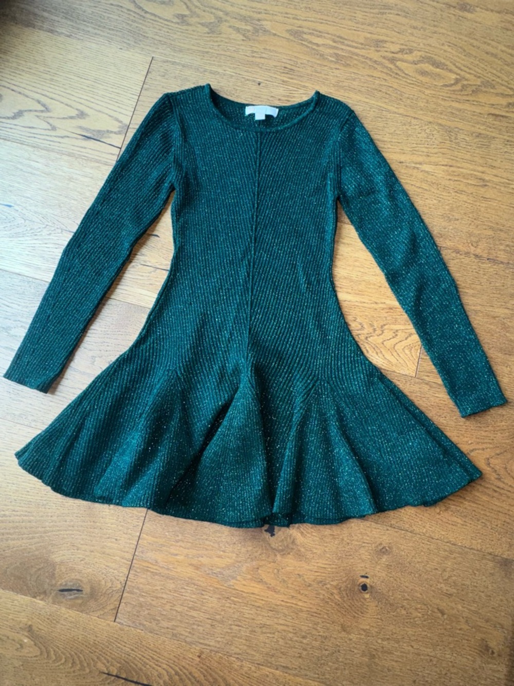 GB girls Emerald Sparkle Long Sleeve Little Girls Lurex Sweater Dress